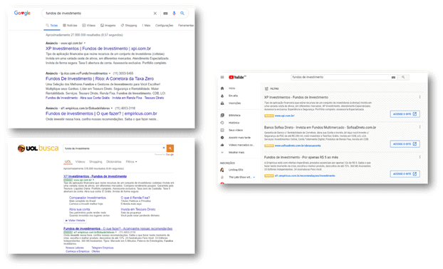 Exemplos - rede de pesquisa do Google Ads